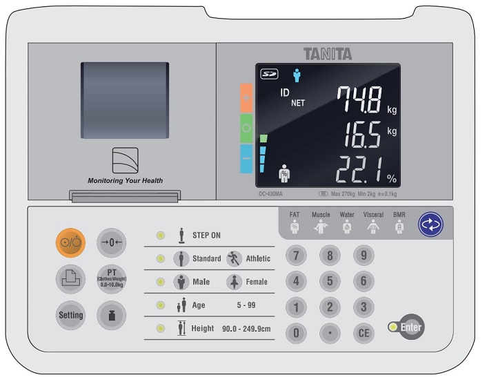 DC430MAS-BIOIMPEDENZIOMETRO-DISPLAY-TASTI