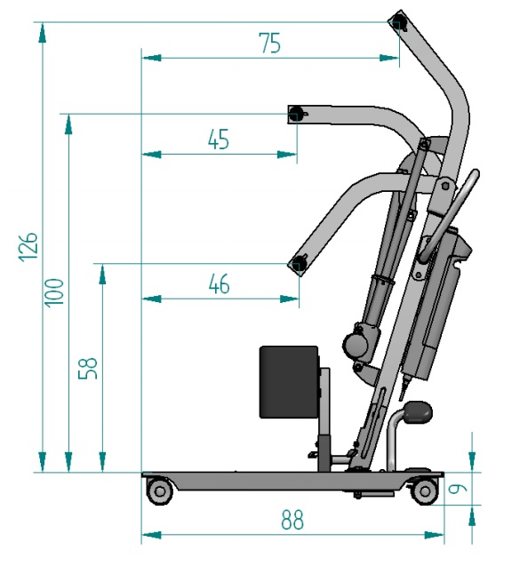 SA-3000-Verticalizzatore-disabili-anziani-dimensioni