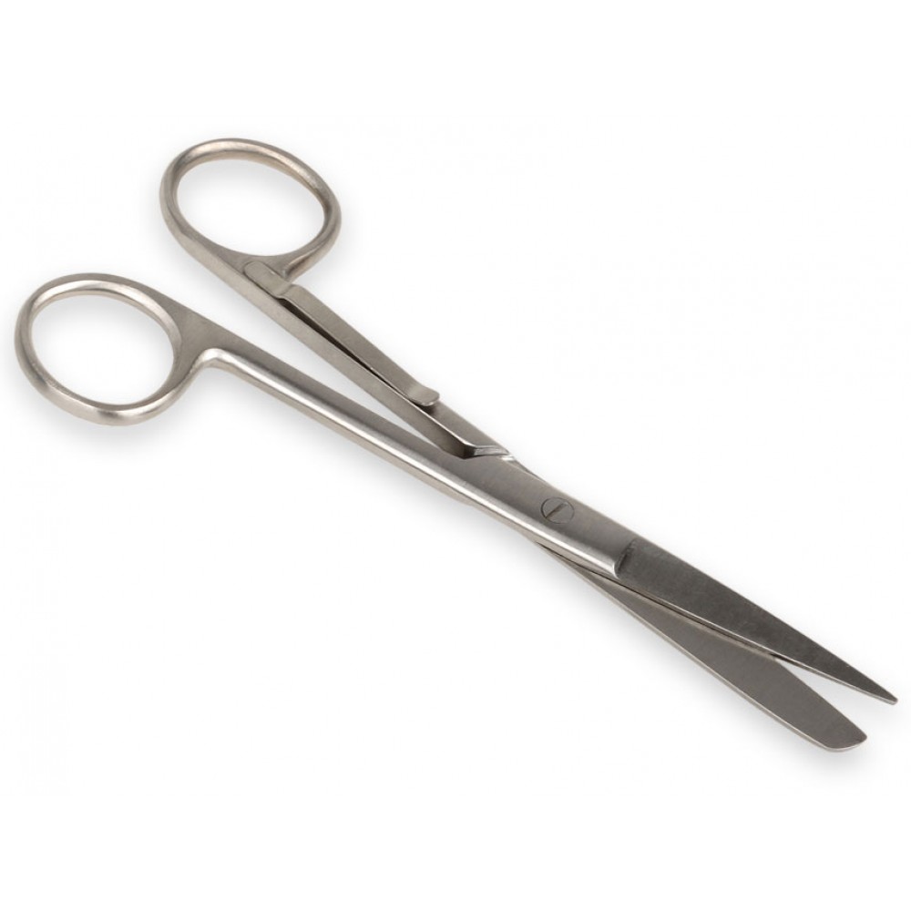 Forbici chirurgiche per infermieri con clip - in acciaio rette con punte  alterne- 14 cm - modello standard