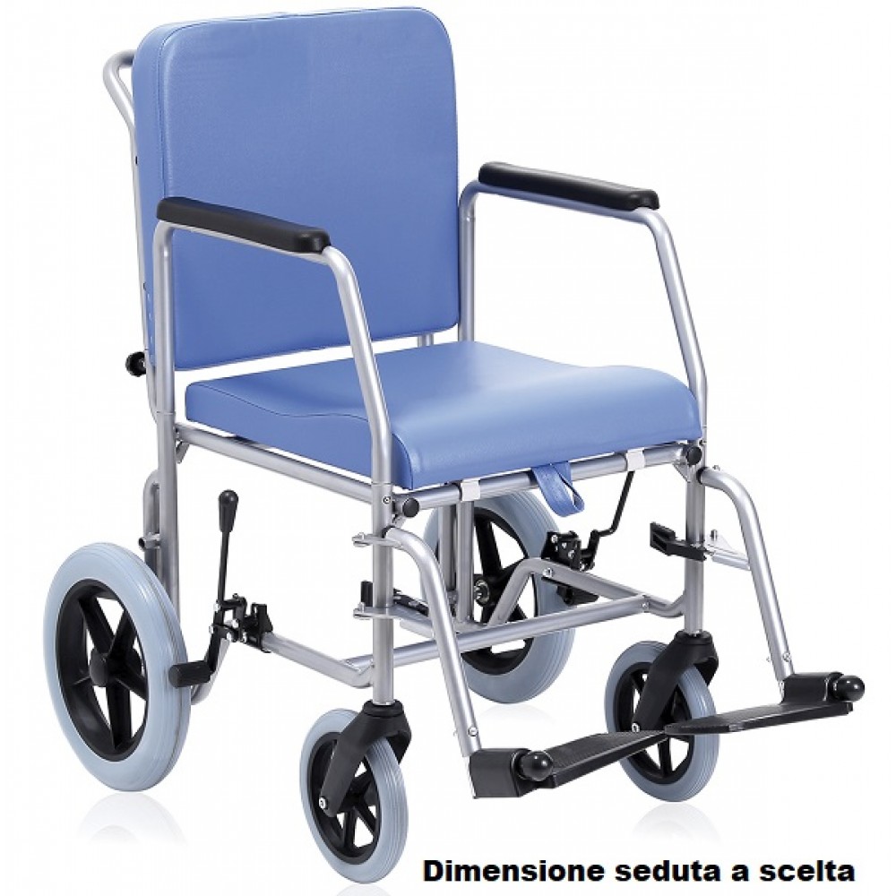 Comoda per anziani con braccioli ribaltabili - 4 ruote - Moretti